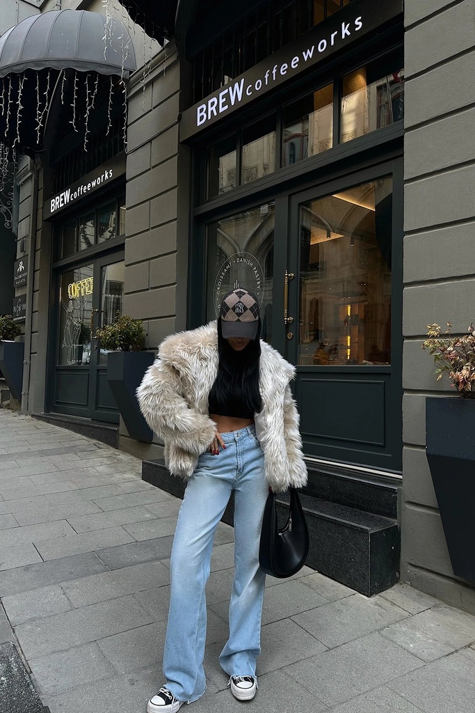 Ecru Eva Short Fur