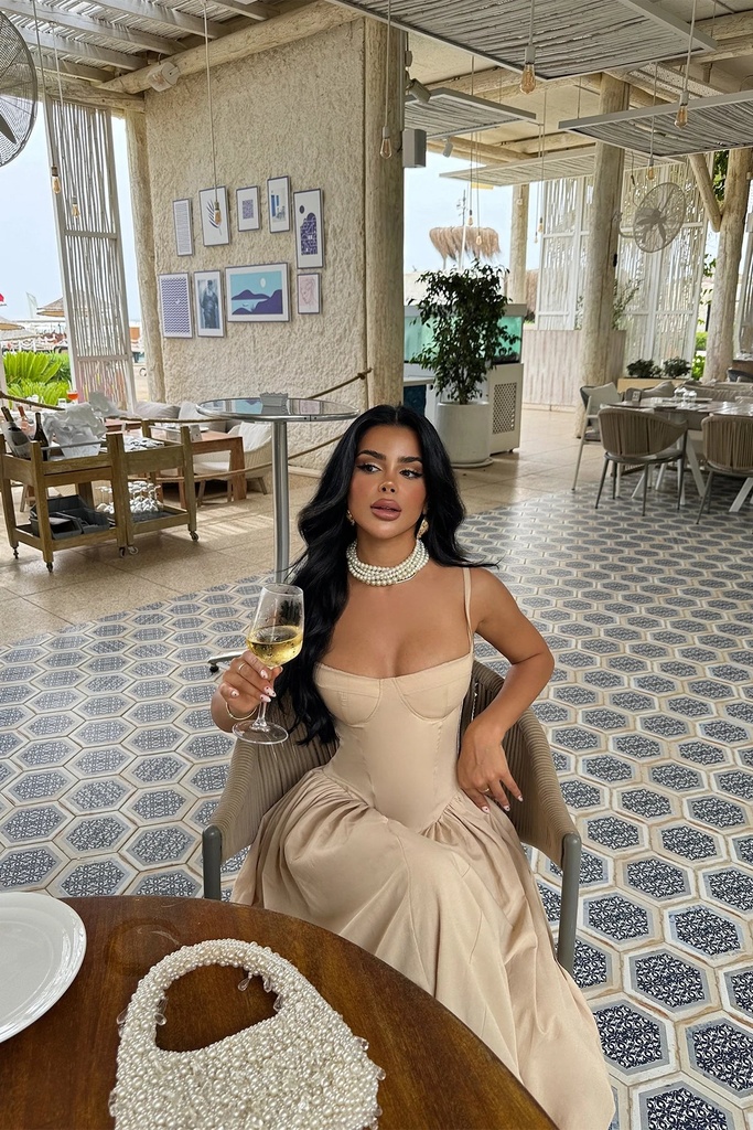 Cream Hanna Midi Dress