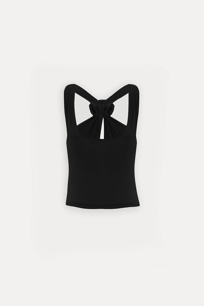 Black Rose Detail Crop Top