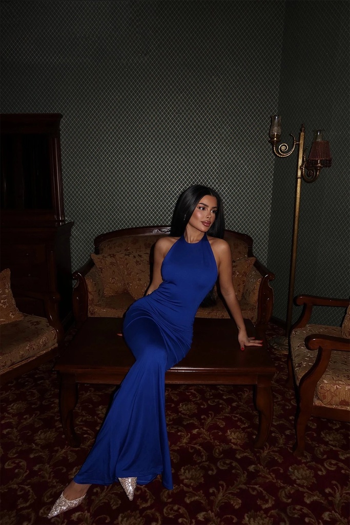 Navy Blue Thelma Long Dress
