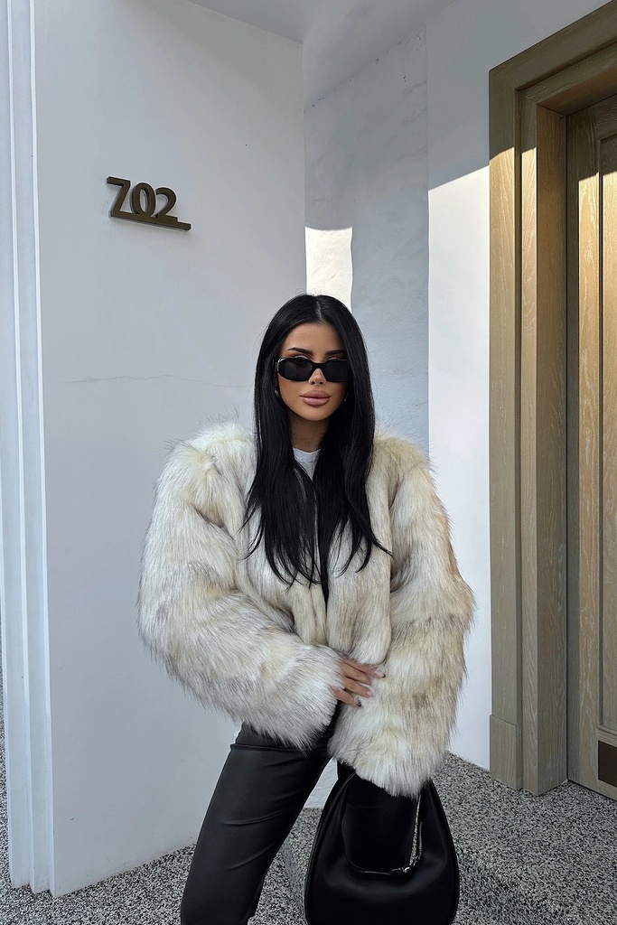 Ecru Fur Detail Detailed