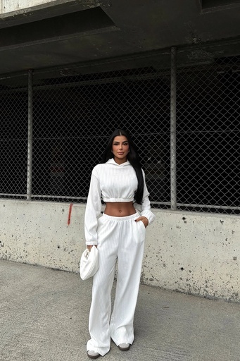 [ATE-1880-SML222] White Trouser Suit