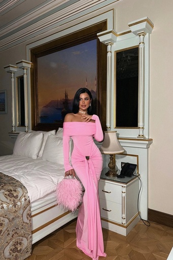 [ATE-2185-XSSML1221] Pink Long Sleeve Dress