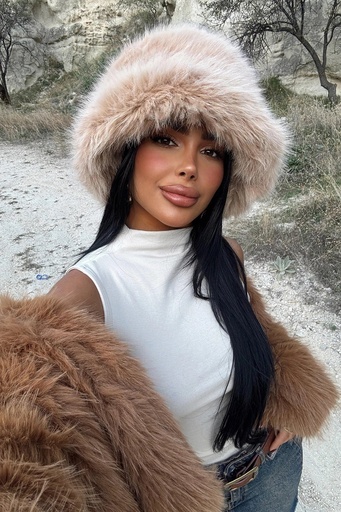 [ATE-1786-SSTD6] Brown Plush Hat