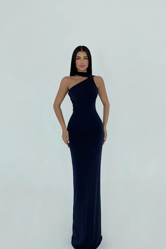 Navy Blue Shoulder Detail Dress