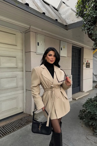[ATE-2063-SML222] Cream Alessandro Short Trench Coat