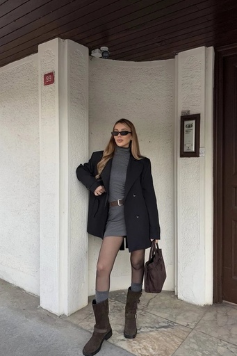 [ATE-2071-SML222] Black Alessandro Short Trench Coat