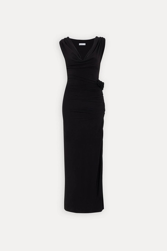 [ATE-1501-SML222] Black Rose Detail Dress