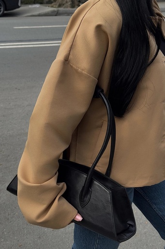 [ATE-2449-SSTD6] Black Nersia Leather Bag