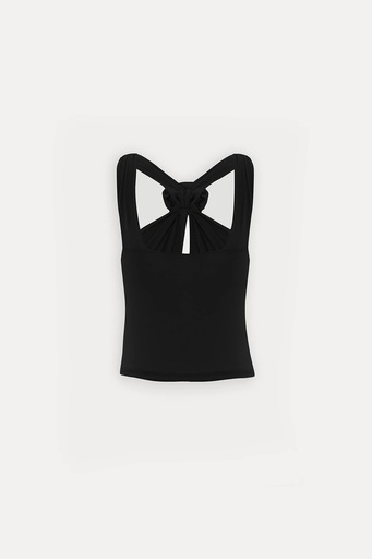 [ATE-1336-SML222] Black Rose Detail Crop Top