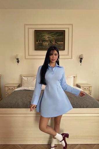 [ATE-2253-XSSML1221] Blue Herda Flared Dress