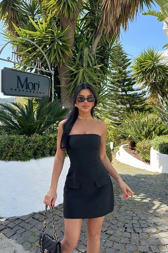 [ATE-1071-SM33] Black Belinda Strapless Mini Dress