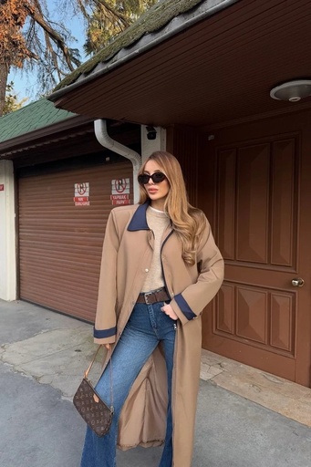 [ATE-2219-SML222] Brown Aldabella Trench Coat