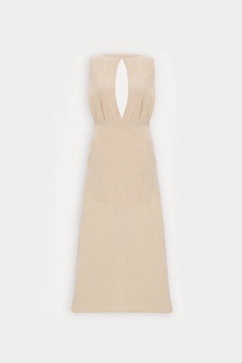 [ATE-1650-SML222] Beige Basic Mini Dress